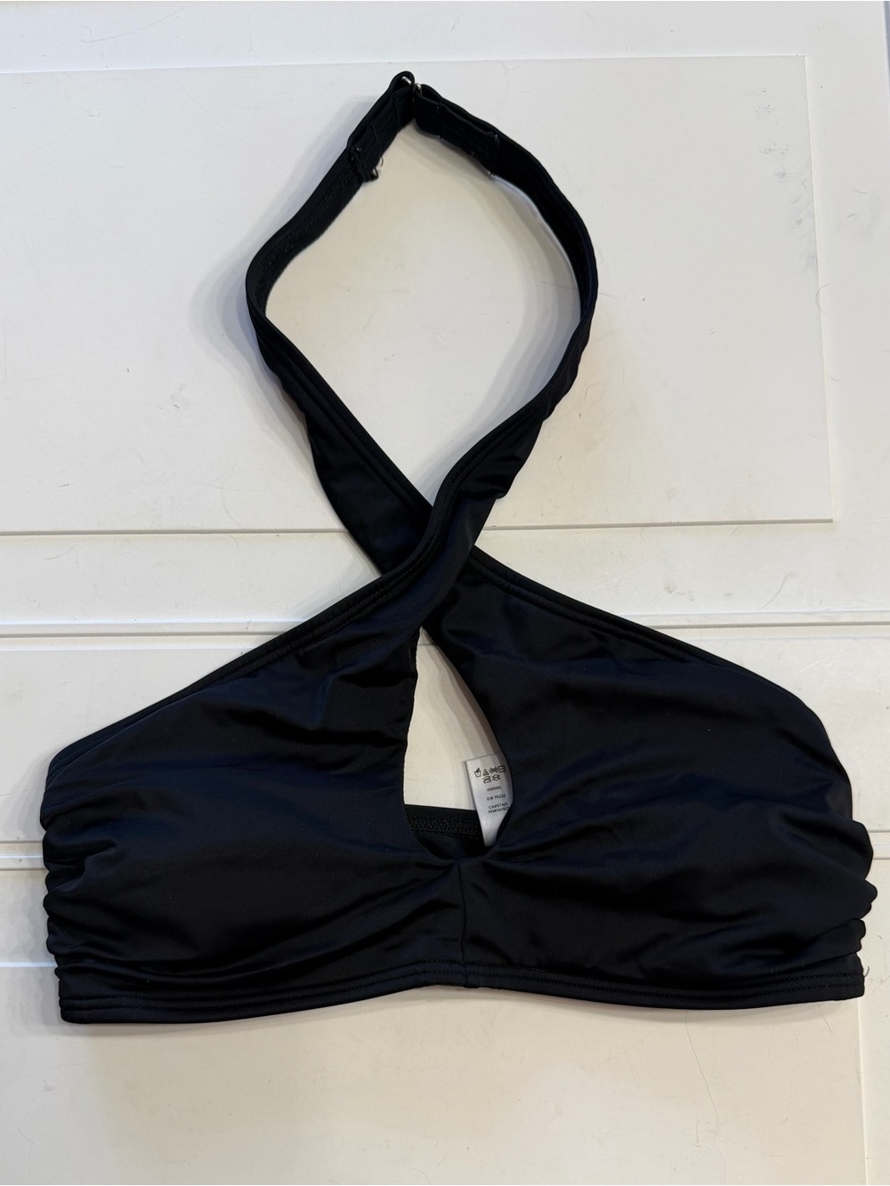 LOFT Beach Women’s Sz M Black Criss Cross Front Bikini Top Swimsuit - Picture 2 of 5